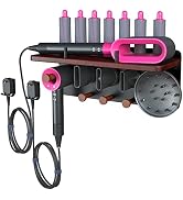 FLE Storage Holder Organizer for Dyson Airwrap Curling Iron Accessories Wall Mounted, Wood Metal ...