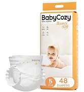 Hypoallergenic Baby Diapers Size 5(27+lb),48 Count Babycozy Dry Disposable Diapers Bouncy Soft,0....