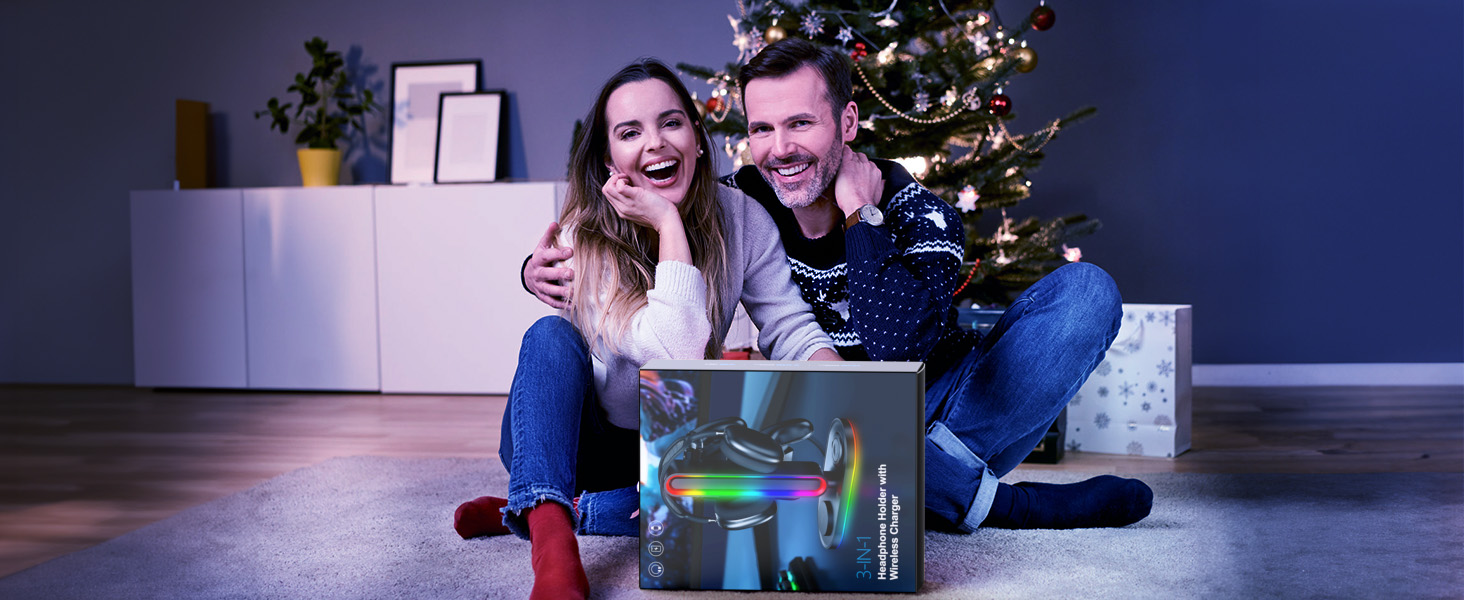 RGB Headphone Stand with Wireless Charging