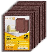 Performore Premium Furniture Felt Sheets Pad 10 Pack (Brown Felt) 8" X 6" X 1/4" Sticky Felt with...