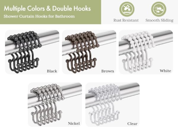 White Shower Curtain Hooks
