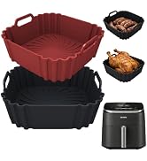 Silicone Air Fryer Liners for Cosori 9-in-1 TurboBlaze Air Fryer 6 QT,2 PCS Reusable Air Fryer Ba...