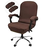 Office Chair Cover with Armrest Covers Stretchable Oversized Desk Chair Cover with Zipper Thick H...