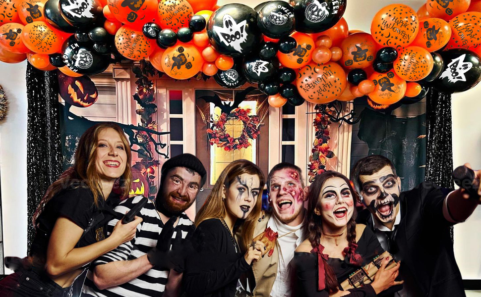 halloween balloons halloween decoration balloons scary halloween balloons orange, black balloons