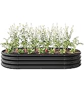 Donext Raised Garden Bed Outdoor, Oval Large Metal Raised Planter Bed for for Plants, Vegetables,...