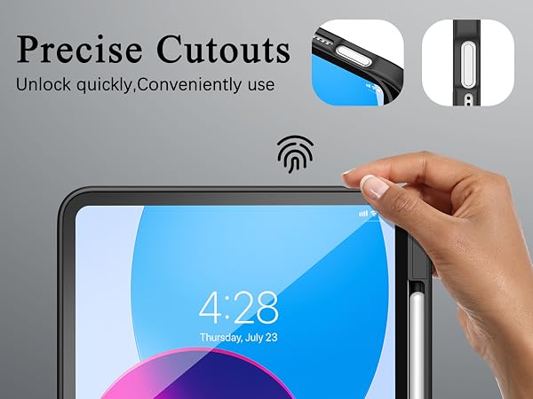case for ipad a16 precise cutouts easy use support touch ID