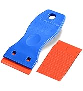 EHDIS 1.5" Plastic Razor Scraper with 10pcs Double Edged Plastic Blades Plastic Scraper Tool for ...