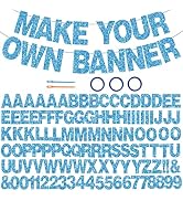 BEISHIDA 116 PCS Glitter Sky Blue DIY Letter Banner Kit Make Your Own Banner,Including 111 Letter...