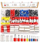 mankk 1000PCS Wire Ferrules Terminals Kits Silver Plated Copper Ferrules Wire Ends Terminals Crim...