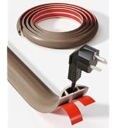 YECAYE 5ft Cord Cover, Wood Grain Cord Covers for Wires on Floor, Self-Adhesive Floor Cable Prote...