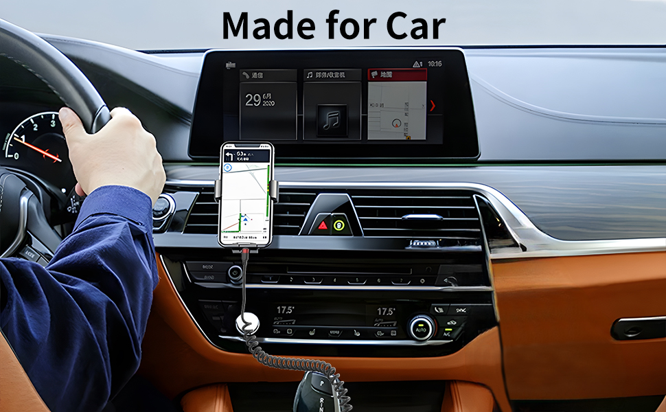 usb lightning cable coiled for car