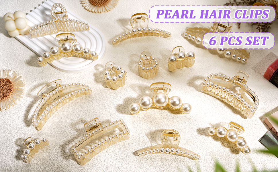 pearl hair clips