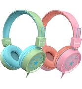 New Bee 2 Pack Kids Headphones with Microphone, 85dB/94dB Safe Volume Limited Childrens Headset, ...