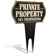 Signs Authority Metal Yard Sign -- Private Property No Trespassing Sign - Durable Heavy Duty Dibo...