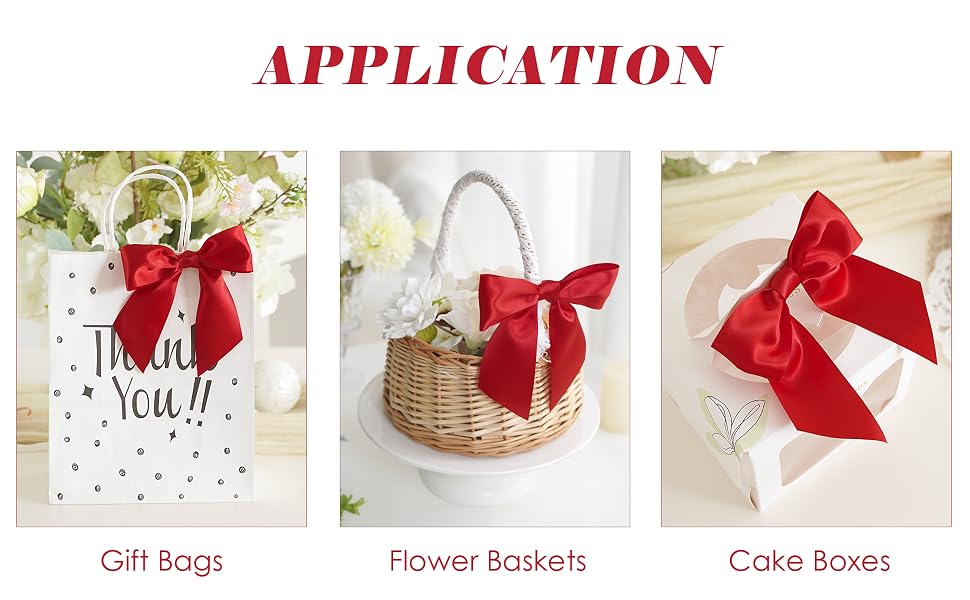 red satin bows