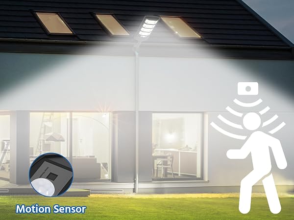 Solar street lights dark to dawn outdoor waterproof