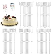 RHBLME 320PCS Floral Card Holder Picks, 9.5 Inch Transparent Plastic Straight Head Floral Pick Ca...
