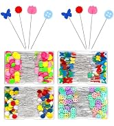 Fteven 400PCS Flat Head Straight Pins Kits, Head Sewing Pins Quilting Pins, Flower Head Sewing Pi...