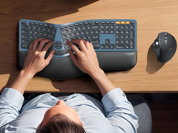 Backlit Wireless Ergonomic Keyboard