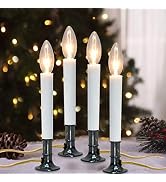 GOOTHY Electric Window Candles Lights with Nickel Plated Base, Plug in Christmas Window Candles L...
