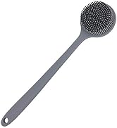 DNC Silicone Back Scrubber for Shower Bath Body Brush with Long Handle, BPA-Free, Hypoallergenic,...