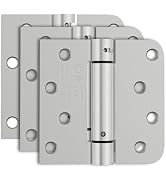 Bubxo 3 Pack Self Closing Door Hinges, 4 Inch Spring Loaded Door Hinges with Square & 5/8'' Radiu...