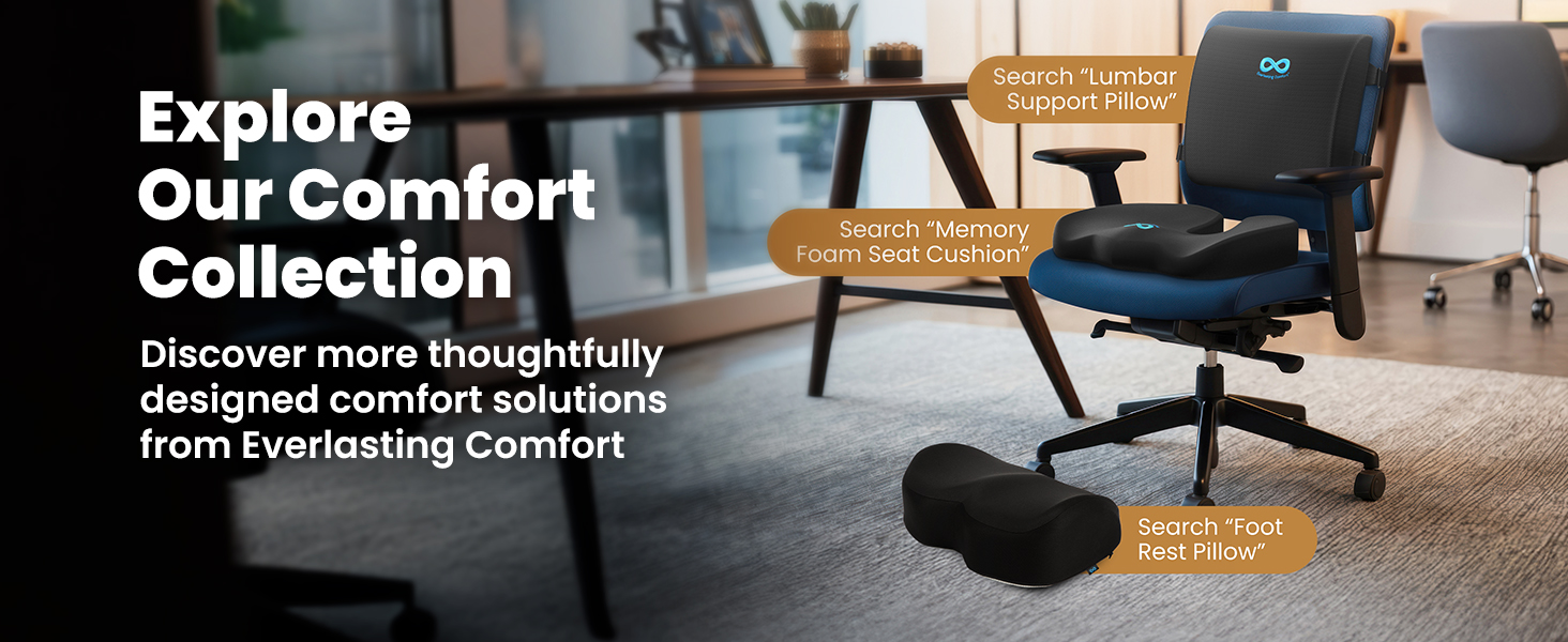 Lumbar Support Pillow Office Chair Memory Foam Back Cushion Car Seat Posture