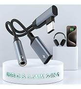 MTAKYI iPhone 15 Headphone Adapter, 2 in 1 USB C to 3.5mm Headphone and Charger Adapter HiFi DAC ...