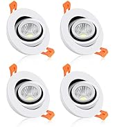 YGS-Tech 2 Inch Eyeball Gimbal LED Recessed Lighting Dimmable Downlight, 3W (35W Halogen Equivale...