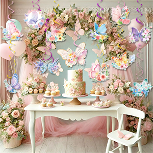 butterfly floral hanging swirl