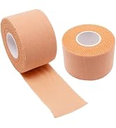 Athletic Sports Tape 1.5 Inch × 30ft, Elastic Athletic Wrist Ankle Tape Roll (2pack, Beige)