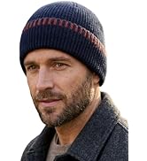 AlturaGo Beanie for Men Women Unisex Winter Hat Cuffed Thick Chunky Knitted Beanies Skull Cap wit...