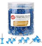 Yalis Push Pins 600 Count, Standard Clear Blue Thumb Tacks Steel Point and Blue Clear Plastic Hea...