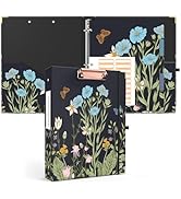 Ospelelf Binder 3 Ring 1 Inch, Floral Round Ring Binder for Letter Size with 5 Tab Dividers, File...