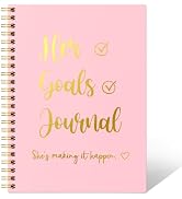 THEBESTU Her Goals Journal 160 Pages Hardcover Blank Spiral Notebook, Funny Inspirational Quote J...