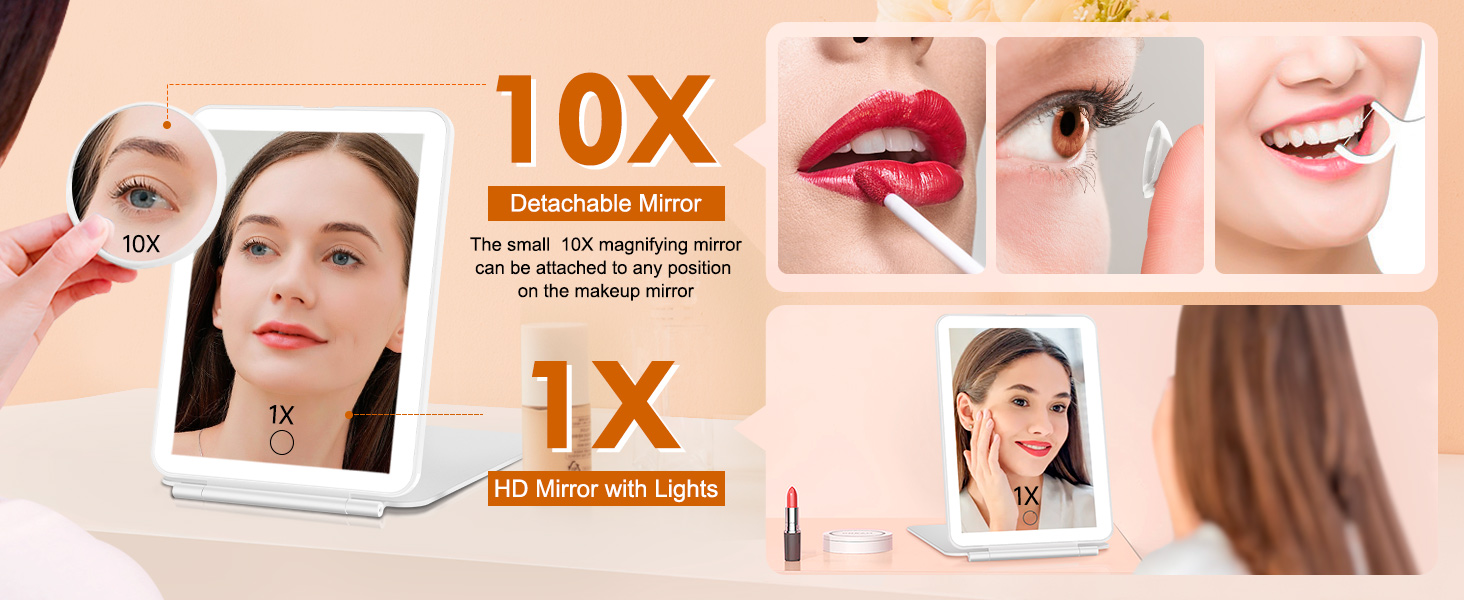 1X and 10X Magnifying Mirror