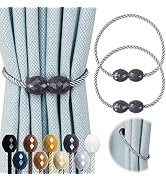 Hangtty 2 Pack Strong Magnetic Curtain Tiebacks Rope Decorative Curtain Tie Backs Magnetic Curtai...