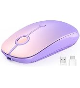 VssoPlor Type C Wireless Mouse, USB C MacBook Wireless Mouse, Purple | Dual Mode Cordless Mice wi...