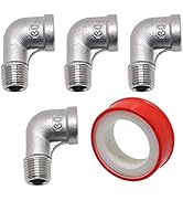 GDFYMI 90 Degree Stainless Steel Street Elbow, 1/4" Threaded Cast Pipe Fittings Female x Male wit...