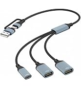 BaseNew USB A Type C Multi-Port Adapter Cable 1FT,USBC to USB Adapter,Type A & USB C Male Expands...