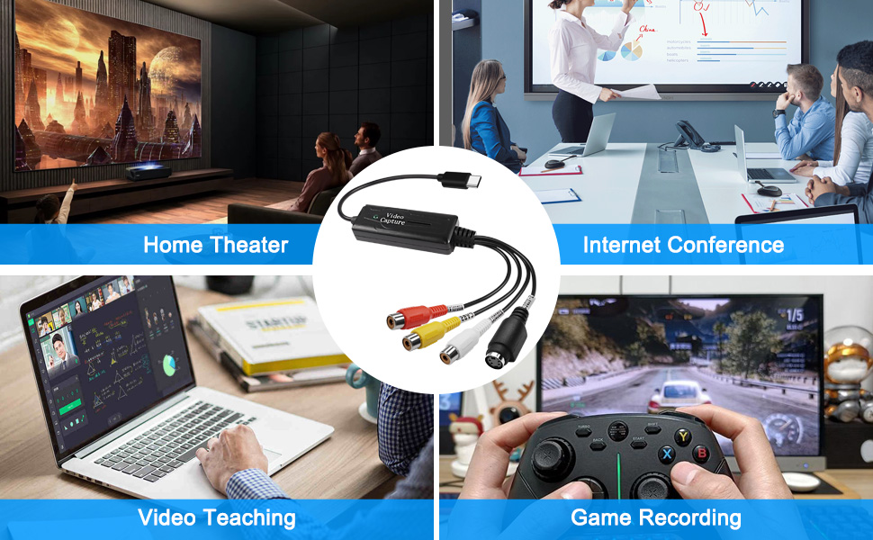 S-Video/Composite to USB C audio and video capture card