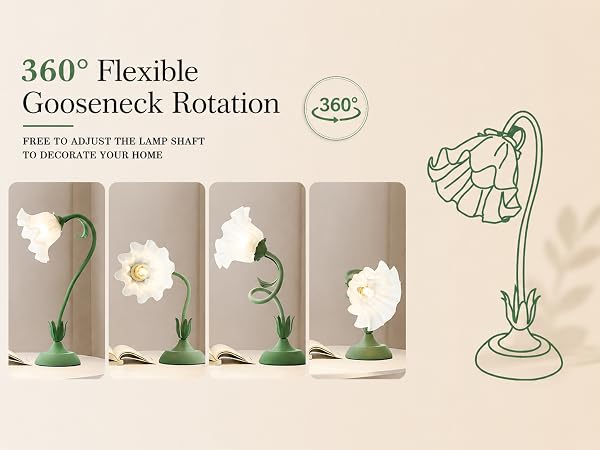 flower table desk lamp,gift for her,elegant home decor,small lamp,vintage lamp