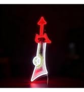 Epic Fantasy Rune Sword Neon Sign - Large 16.5"x10" Red & White LED Wall Art, Glowing Magic Blade...