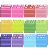NOTEZMATE 24Pcs Inspirational Sticky Notes with Lines,3x3 Inch Motivational Fun Stick Notepads Un...