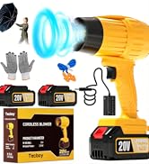 Hand Held Leaf Blower Cordless With Battery And Charger 990,000 RPM Small Portable Mini Bullseye ...