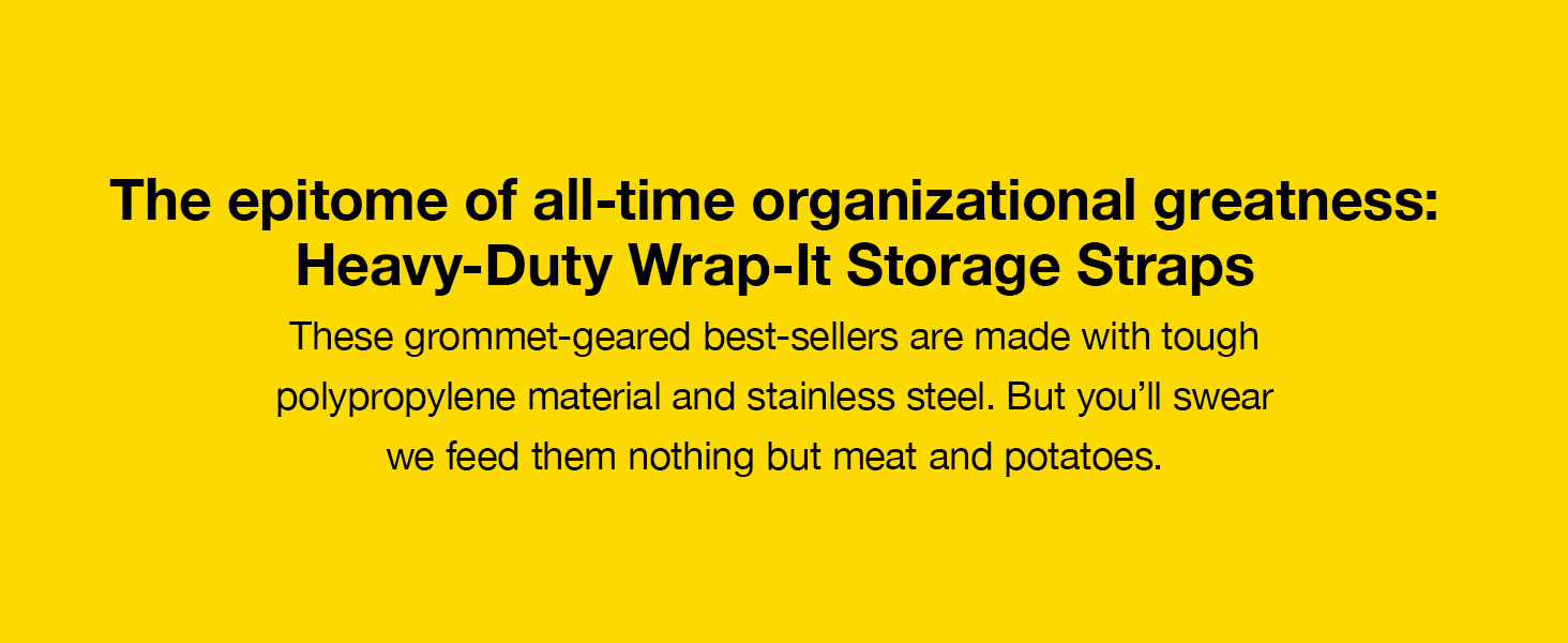 The epitome of all-time organizational greatness: Heavy-Duty Wrap-It Storage Straps