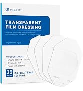 LotFancy Transparent Film Dressing, 2.37" x 2.75", 35PCS, Waterproof Wound Cover, Sterile Medical...