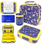 Bento Box with Thermo, Insulated Lunch Bag, & Ice Pack Set for Kids or Toddlers. Stainless Steel ...