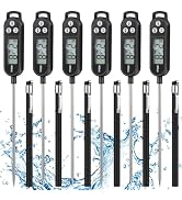 Copkim 6 Pcs Meat Thermometer Food Thermometer with Probe Water Liquid Instant Read Digital Therm...