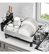 Ewaiira Dish Drying Rack, 304 Stainless Steel Dish Racks for Kitchen Counter, Dish Drainers with ...